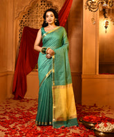 Green-Yellow Maheswari Chunri Buti Patola